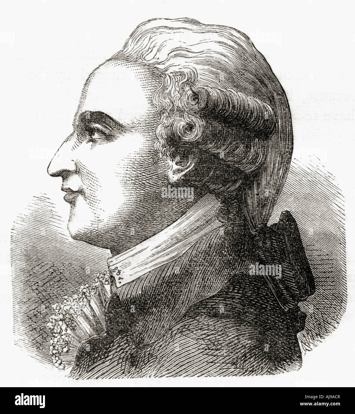 Jean-Pierre [François] Blanchard, 1753 - 1809. Der französische Erfinder, Pionier der Ballonfahrt. Stockfoto