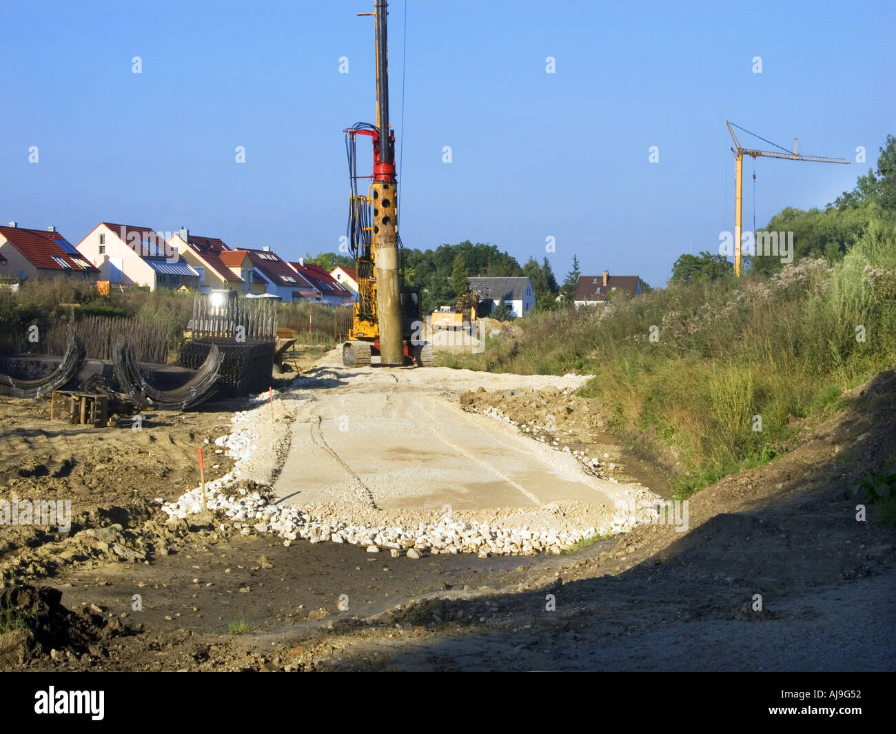 eine neue Straße, die Straße ist bauen Stockfotografie Alamy