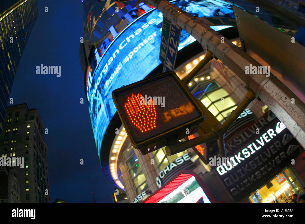 42 Nd street Times Square New York bei Nacht Stockfoto