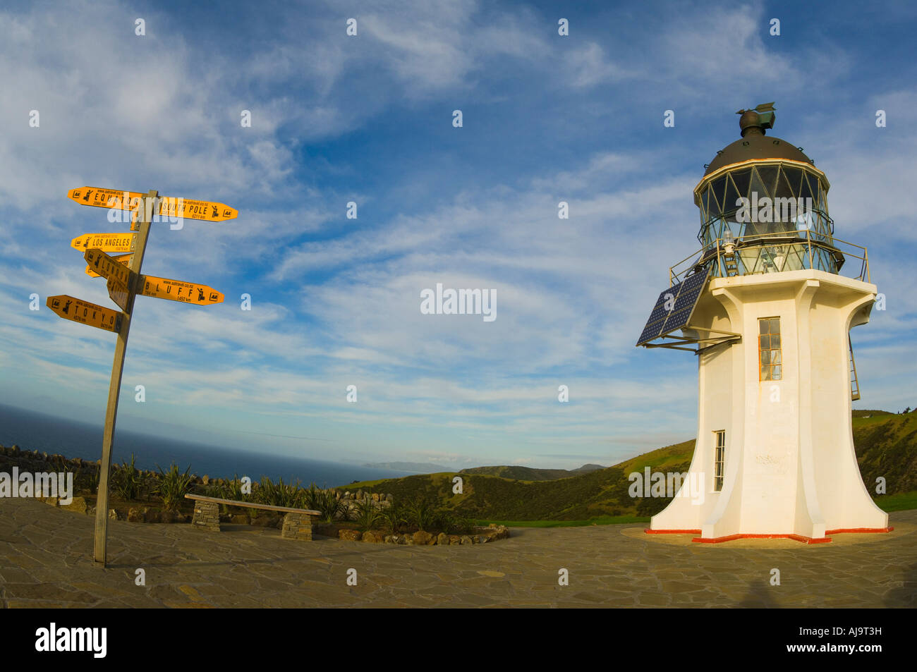 Cape Reinga Leuchtturm, Aupouri Peninsula, Northland, Nordinsel, Neuseeland Stockfoto