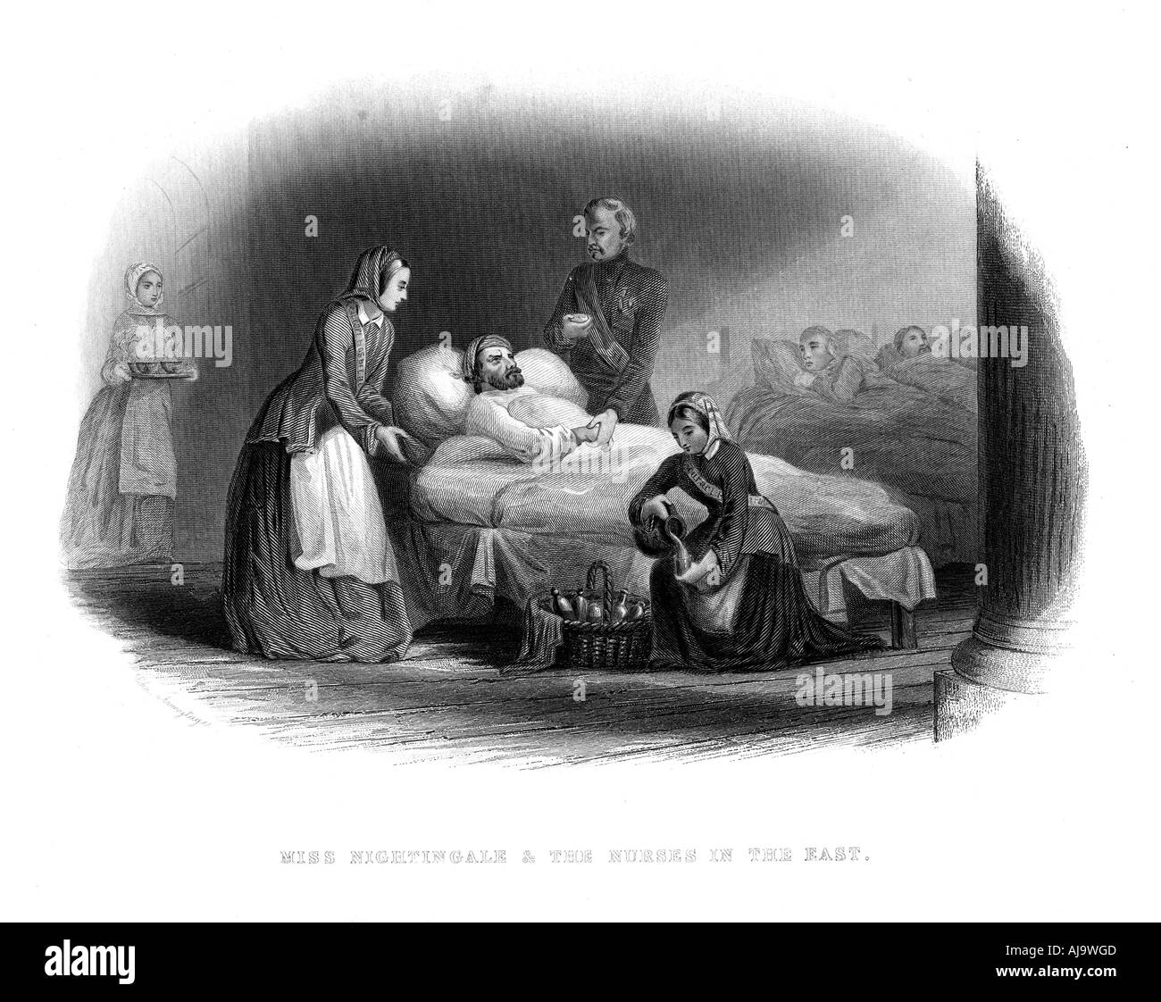 'Miss Nachtigall und das Militär im Osten', c 1860. Artist: Unbekannt Stockfoto