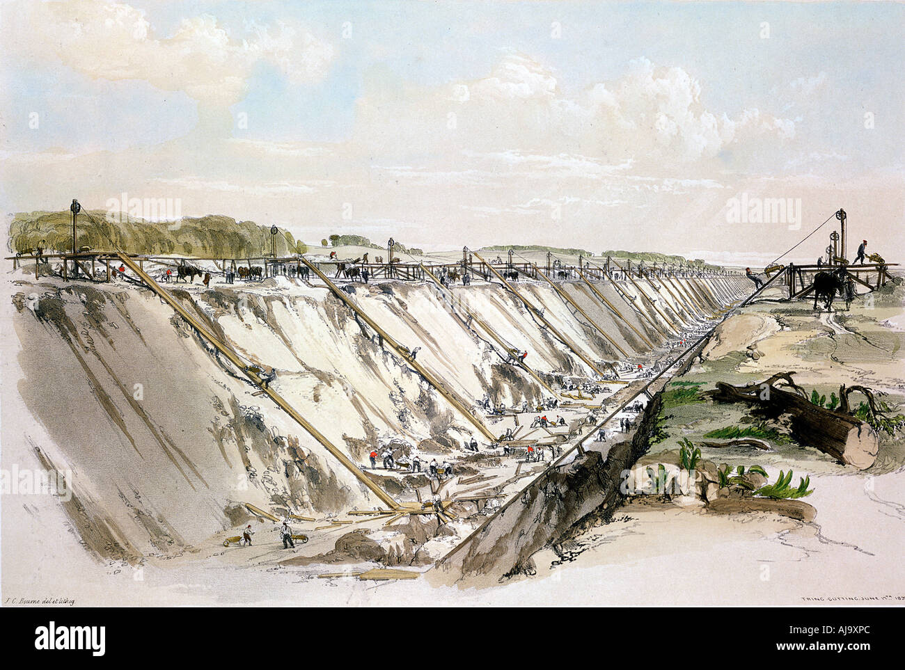 Tring cutting, London and Birmingham Railway, 17. Juni 1837 (1839). Artist: John Cooke Bourne Stockfoto