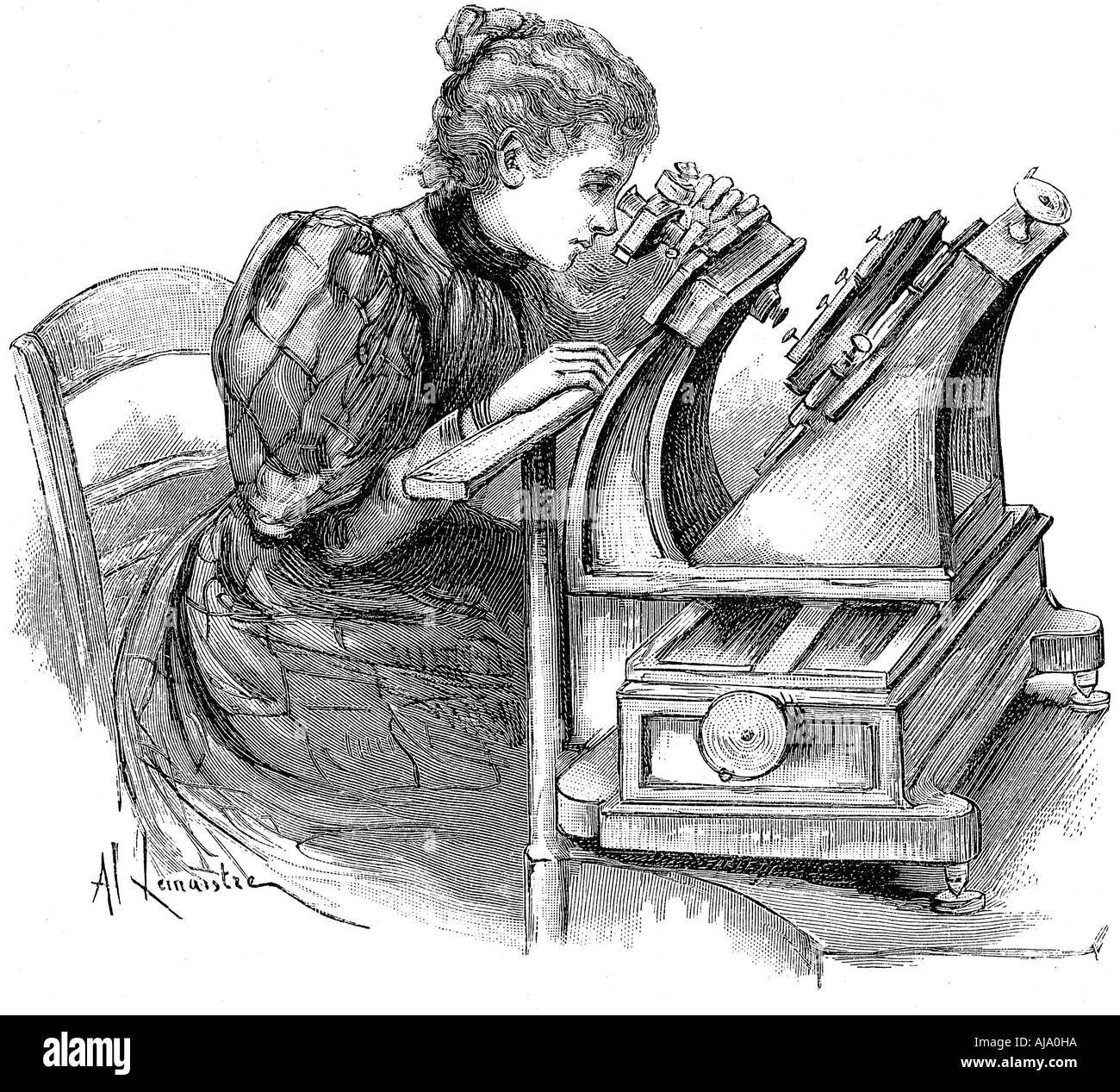 Platte Messmikroskop, 1895. Artist: Unbekannt Stockfoto