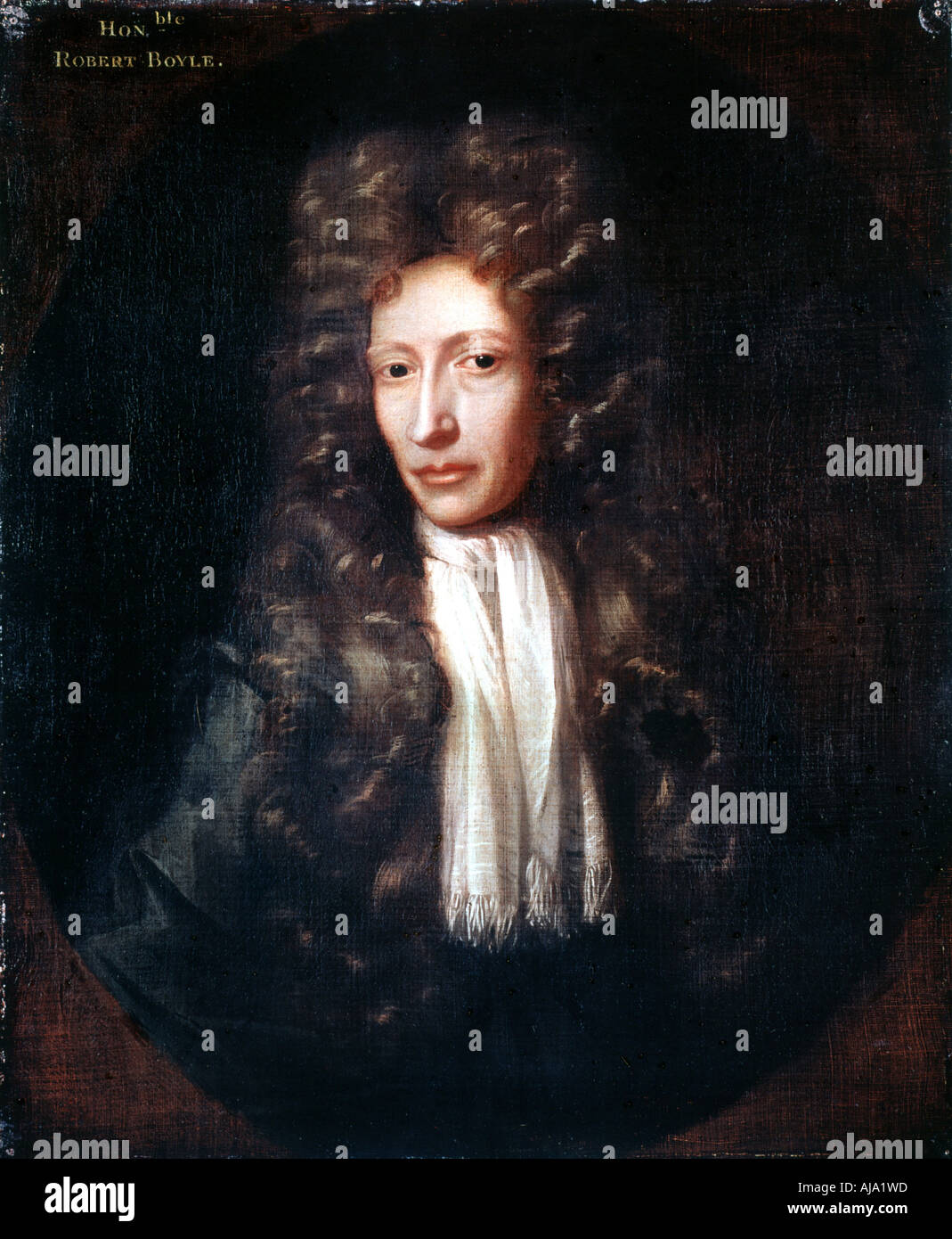 Robert Boyle, Irische geboren Chemiker und Physiker, c 1689-1690. Artist: Unbekannt Stockfoto