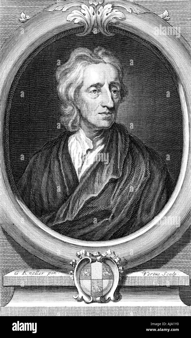 John Locke, englischer Philosoph, c 1713 Künstler: George Vertue Stockfoto