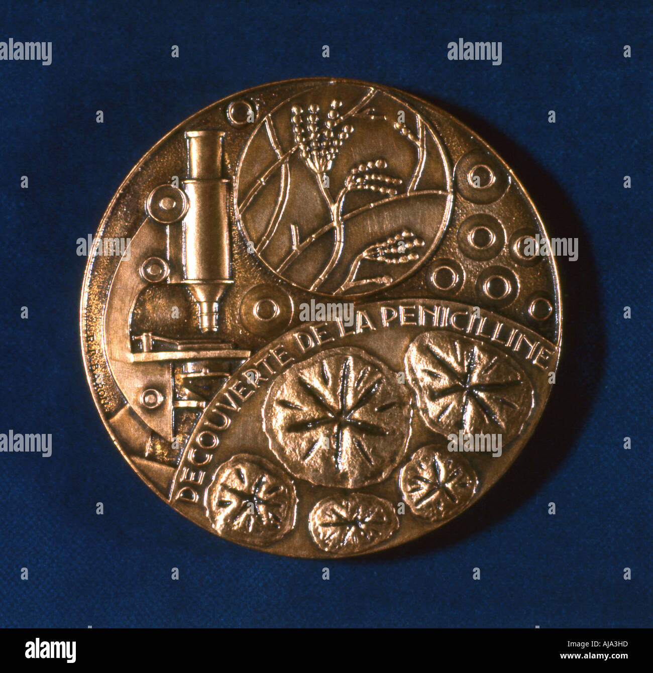 Medaille zur Erinnerung an die Entdeckung des Penicillins, 1945. Artist: Unbekannt Stockfoto