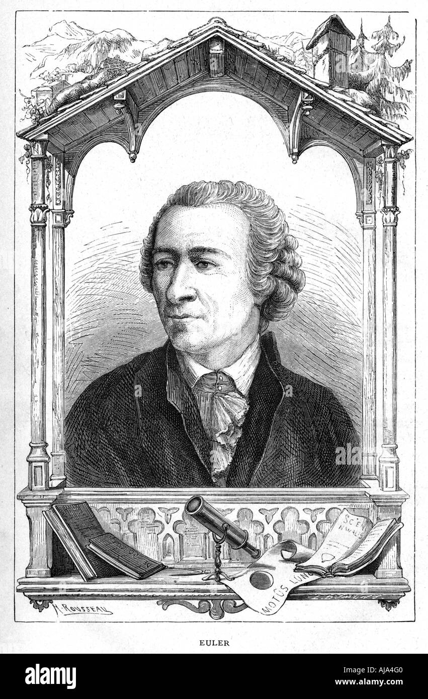 Leonhard Euler (1707-1783), Schweizer Mathematiker, 1874. Artist: Unbekannt Stockfoto