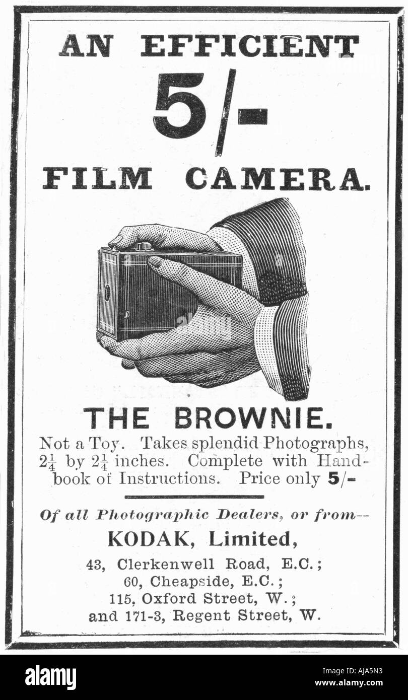 Werbung für Kodak Kameras Brownie 'Box', 1900. Artist: Unbekannt Stockfoto