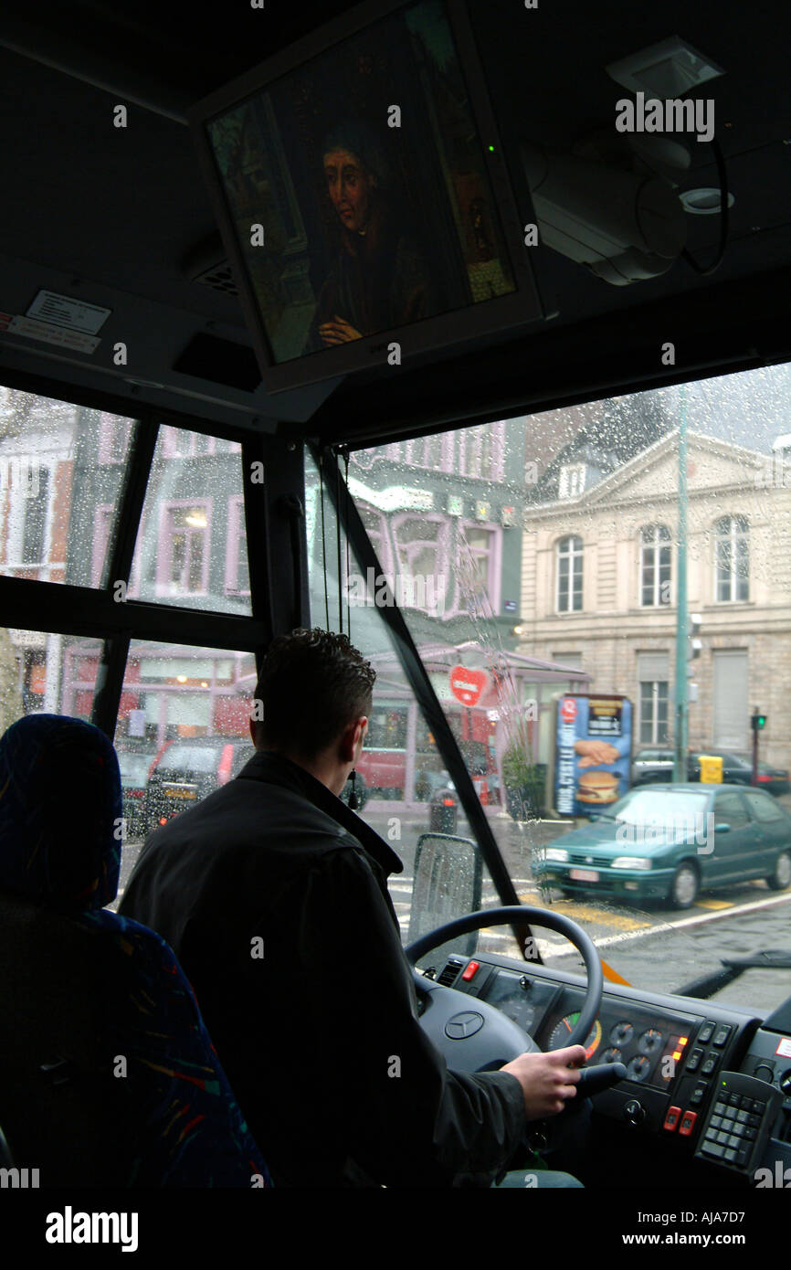 Lille Nordfrankreich Europa EU City Tour Bus Driver Stockfoto