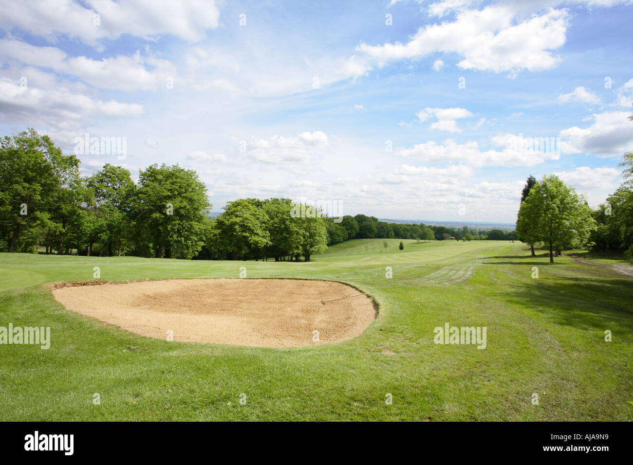 Malerische Aussicht auf einem Golf fairway Stockfoto