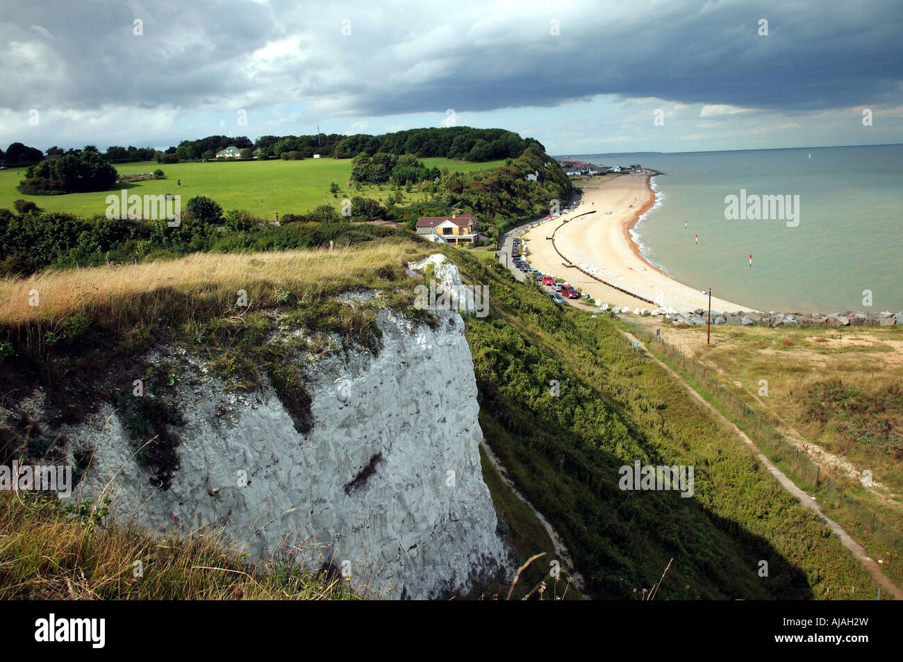 Panorama von Oldstairs Bay, Kent Stockfoto