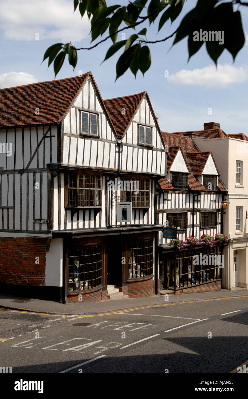 Tissiman Gebäude Bishops Stortford Hertfordshire England Shop wurde eine Herren-Ausstatter ununterbrochen seit 1601 Stockfoto