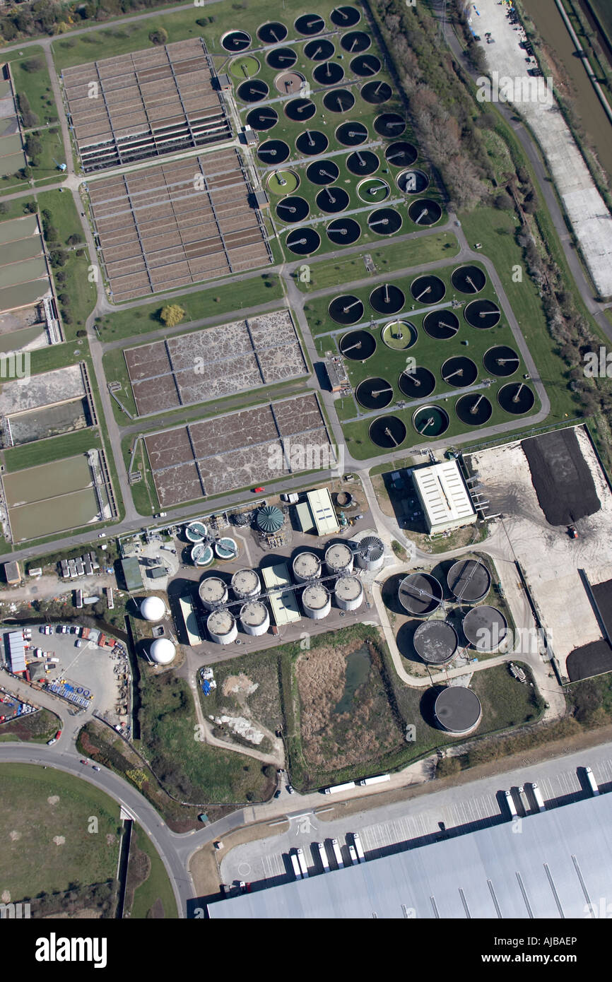 Luftbild Norden östlich von Pickett s Lock Abwasser Werke Edmonton London N9 England UK Stockfoto