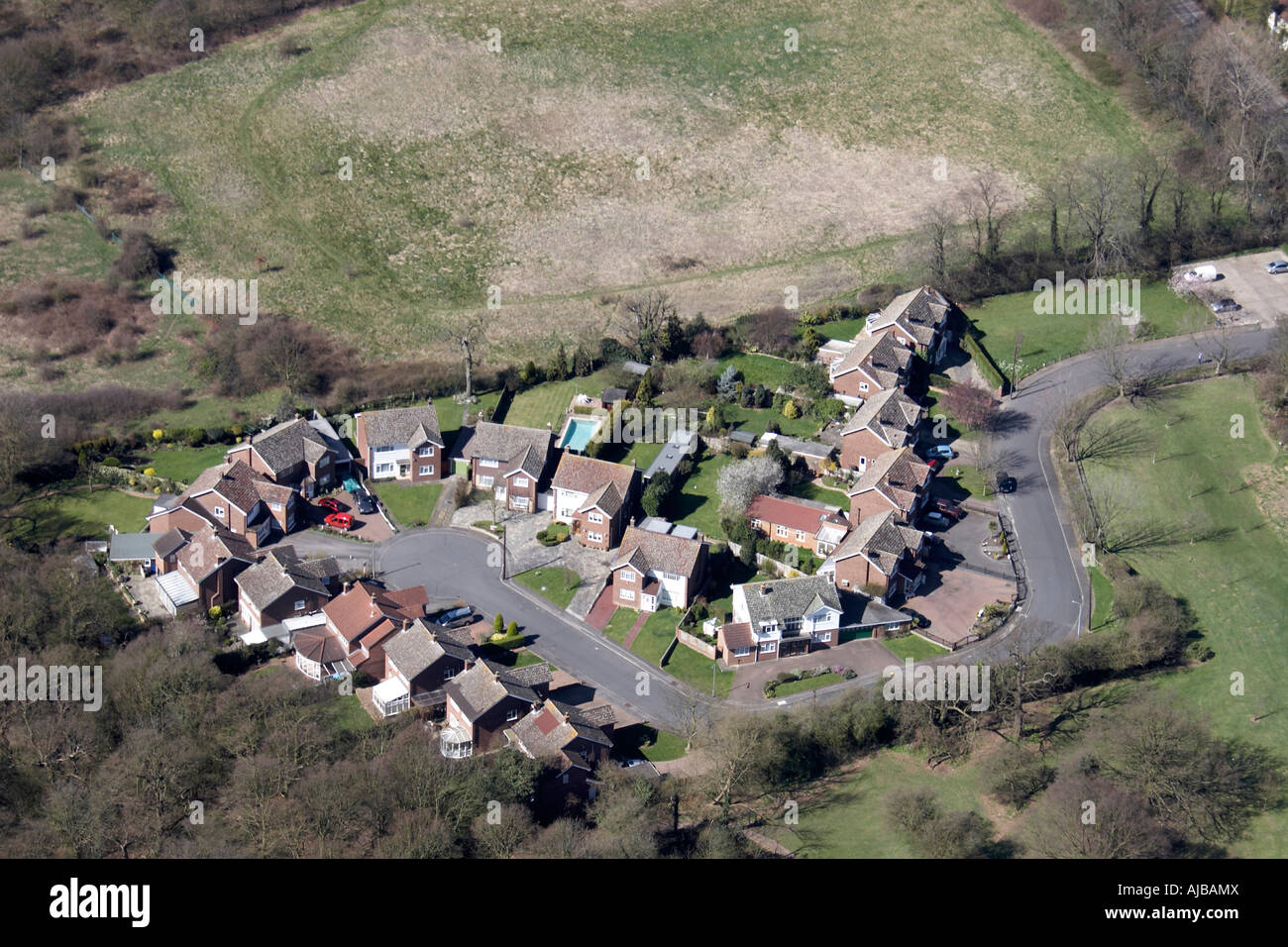Luftbild Südwesten suburban Sackgasse Chigwell London IG7 England UK hohe schräg Stockfoto