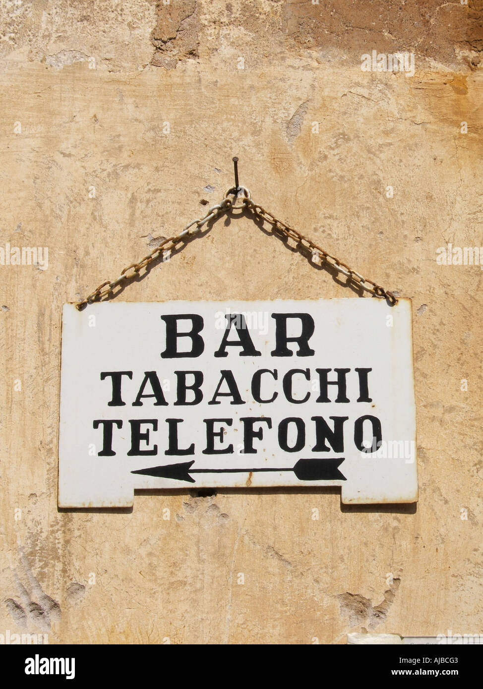 Bar Tabacchi Telefono unterzeichnen in Italien Stockfoto