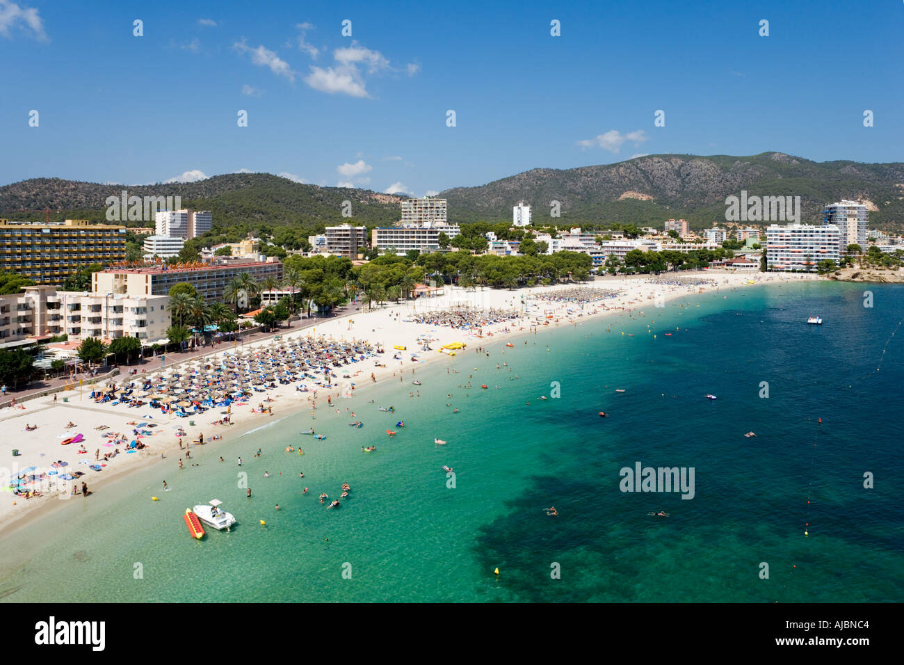 Beach, Palmanova, Bucht von Palma, Mallorca, Balearen, Spanien Stockfoto