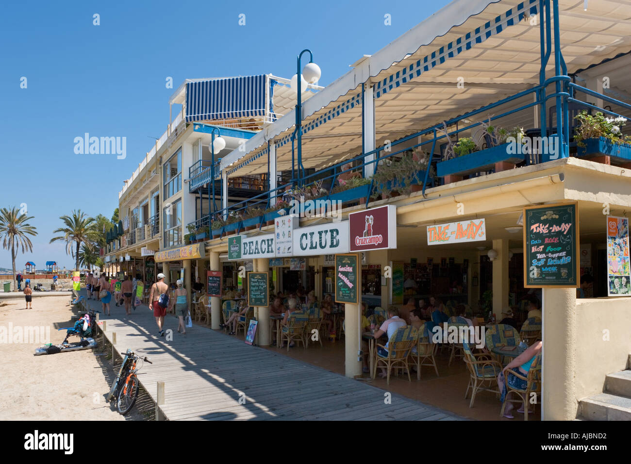 Strand Bars und Restaurants, Palmanova, Bucht von Palma, Mallorca