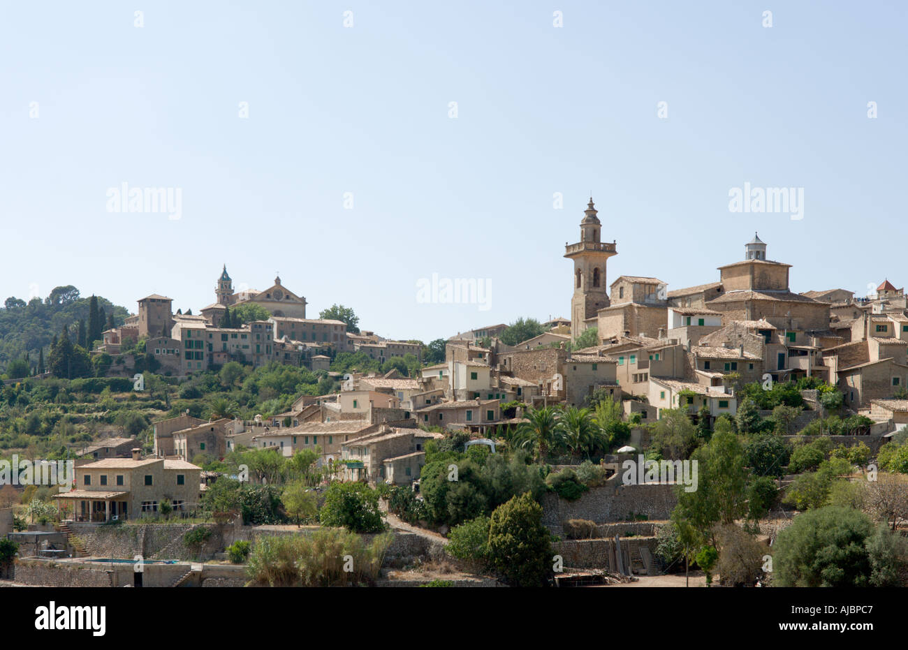 Alte Stadt von Valldemossa, Westküste, Mallorca, Spanien Stockfoto Alte Stadt von Valldemossa, Westküste, Mallorca, Spanien Stockfoto