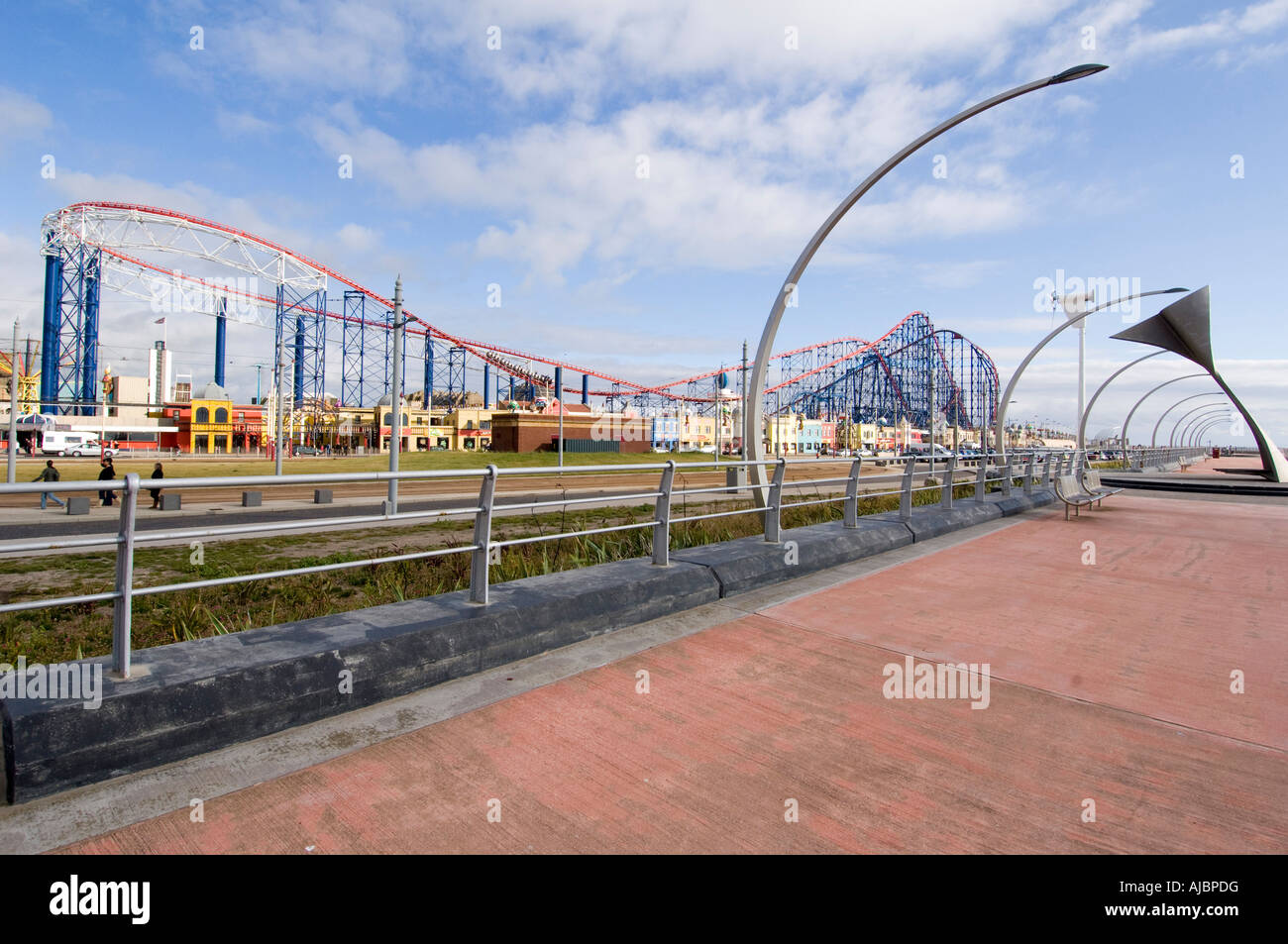 Blackpool Pleasure Beach und der Big Dipper-Lancashire Stockfoto