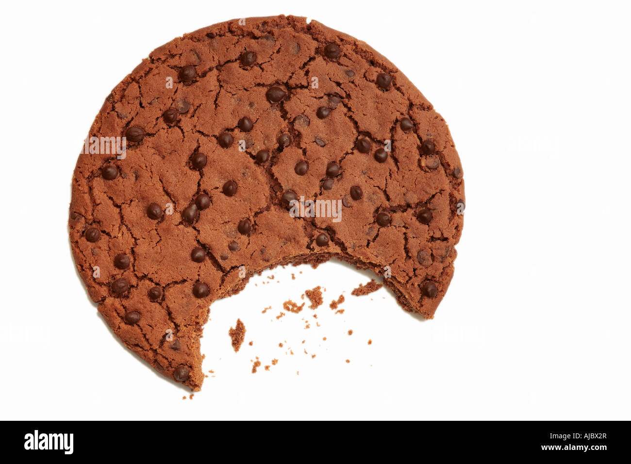 Halb gegessen Schoko-Cookie Stockfoto
