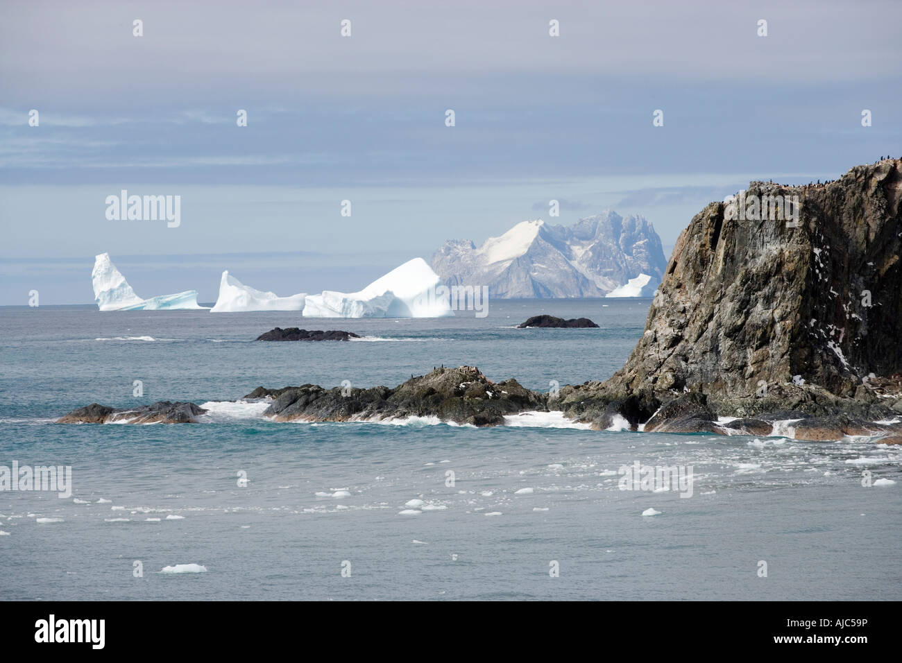 Malerische Aussicht auf die Insel und Gletscher Stockfoto