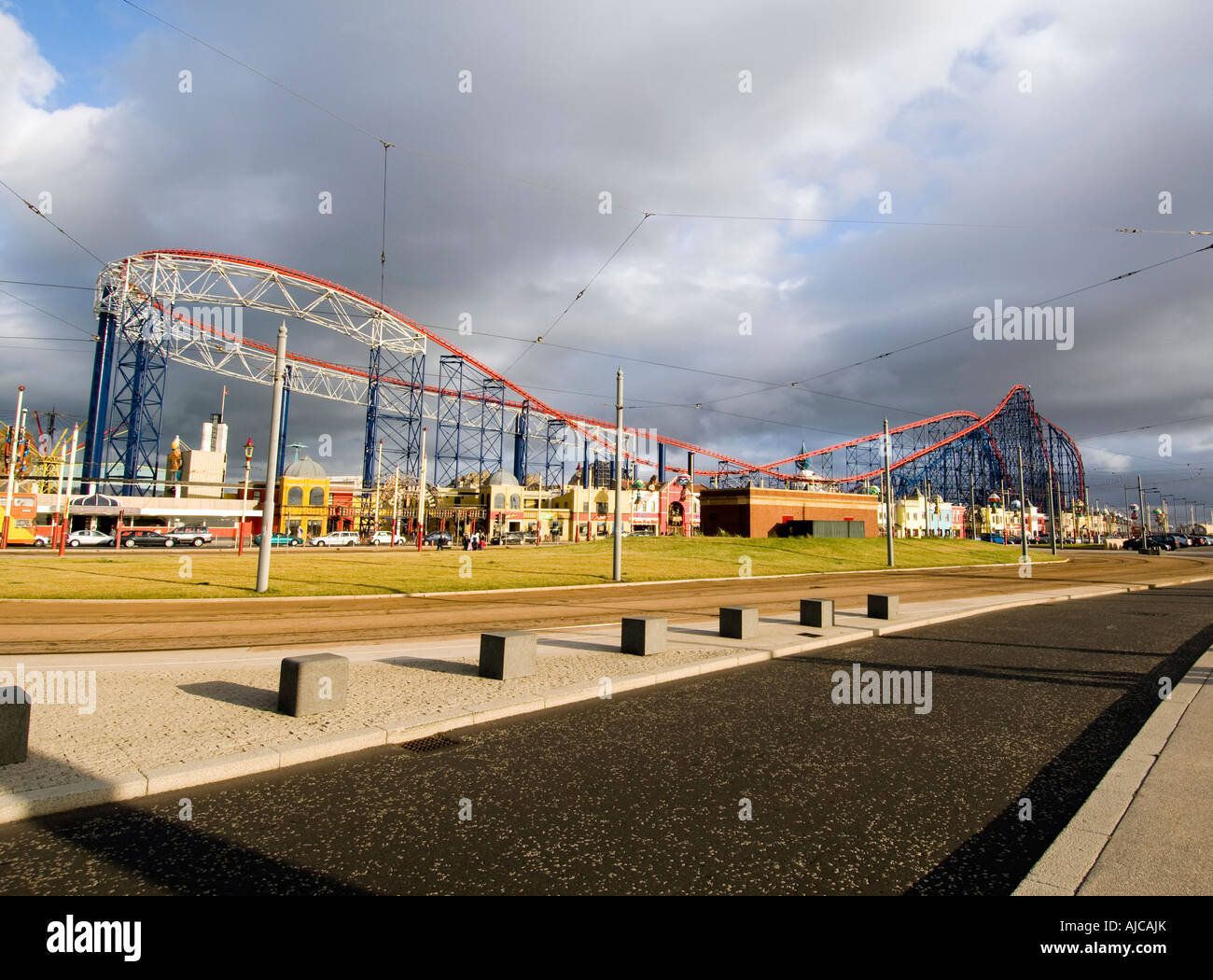 Blackpool Pleasure Beach und Big Dipper Lancashire Stockfoto
