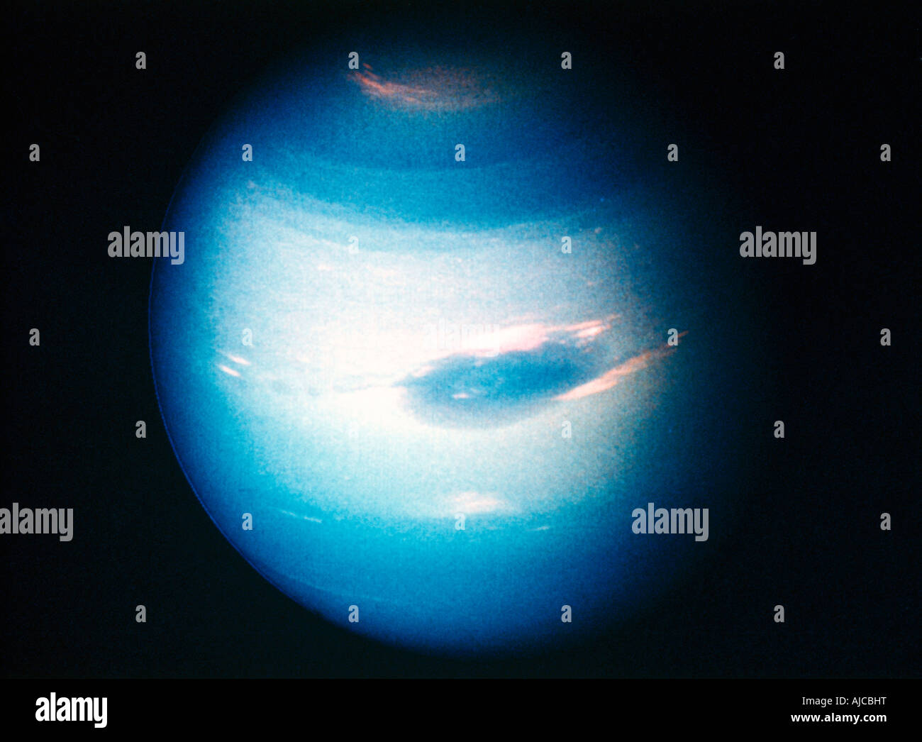 Neptun-Bild aufgenommen mit Voyager 2 in 1989 Stockfoto