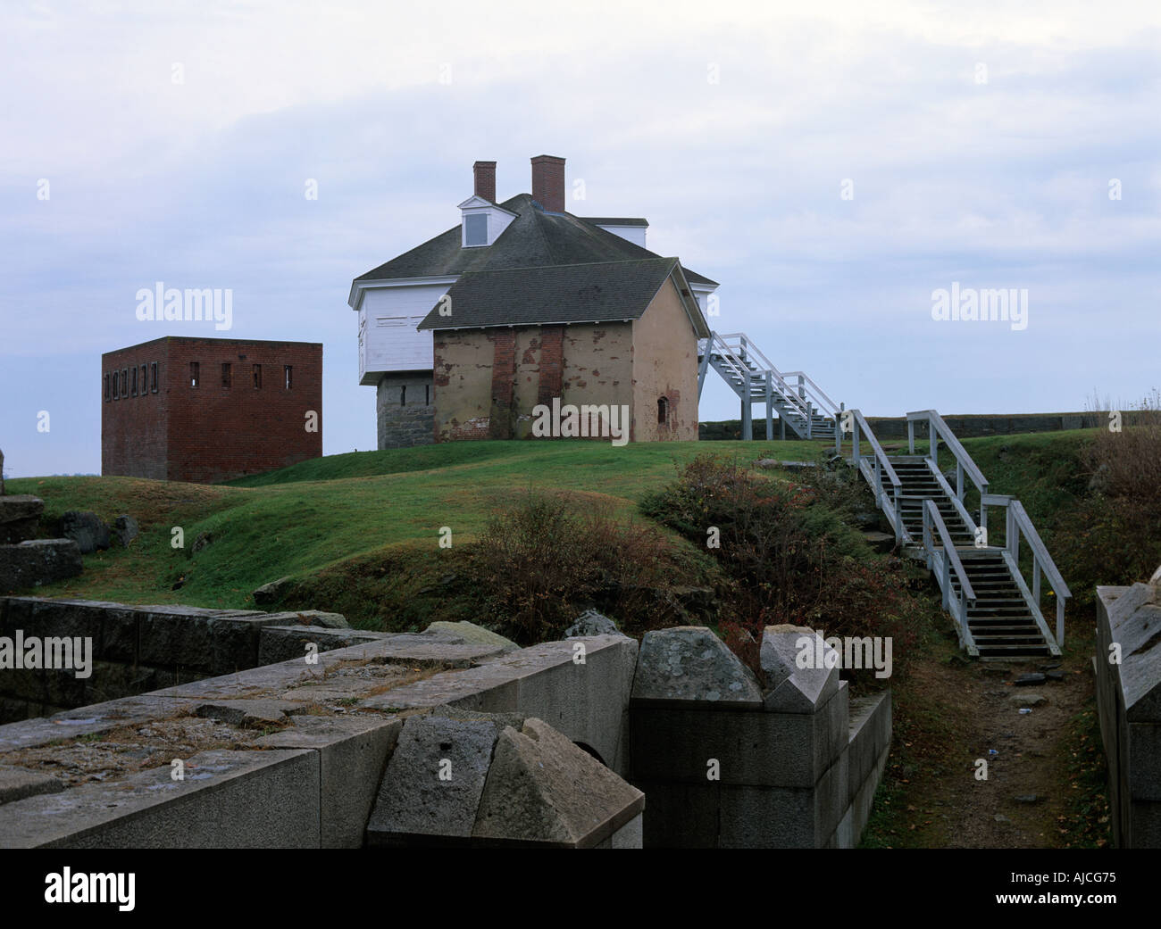 Fort McClary in Kittery, Maine. Benannt nach Major Andrew McClary, einem amerikanischen Offizier in der Schlacht von Bunker Hill 1775 getötet. Stockfoto