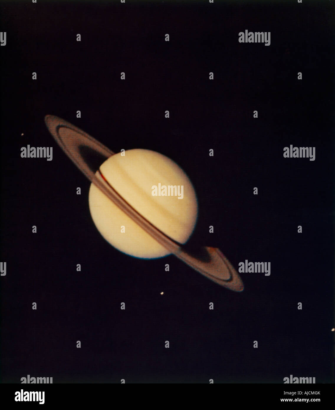 Saturn & seine Monde Stockfoto