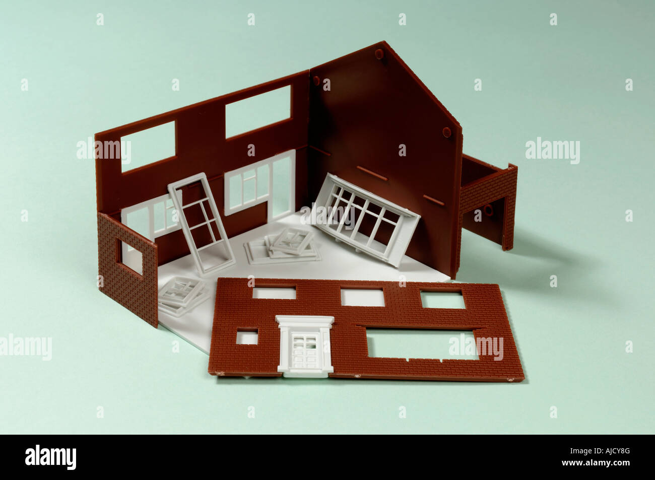 Teil-Modell aus Kunststoff Haus gebaut Stockfoto