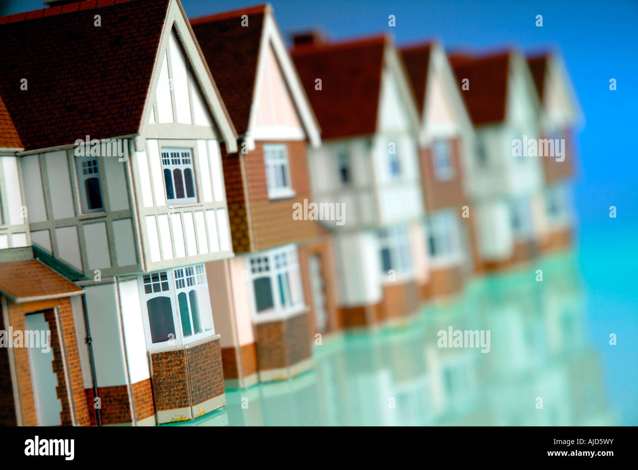 Häuserzeile Modell Stockfoto