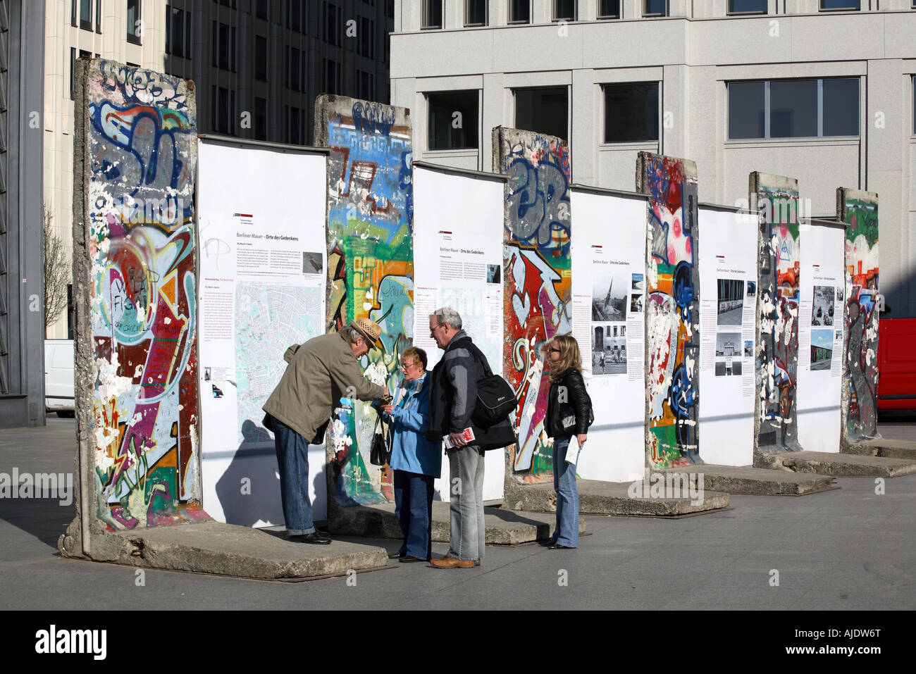 Berlin Mitte der Potsdamer Platz Berliner Mauer die Mauer-Informationen Stockfoto