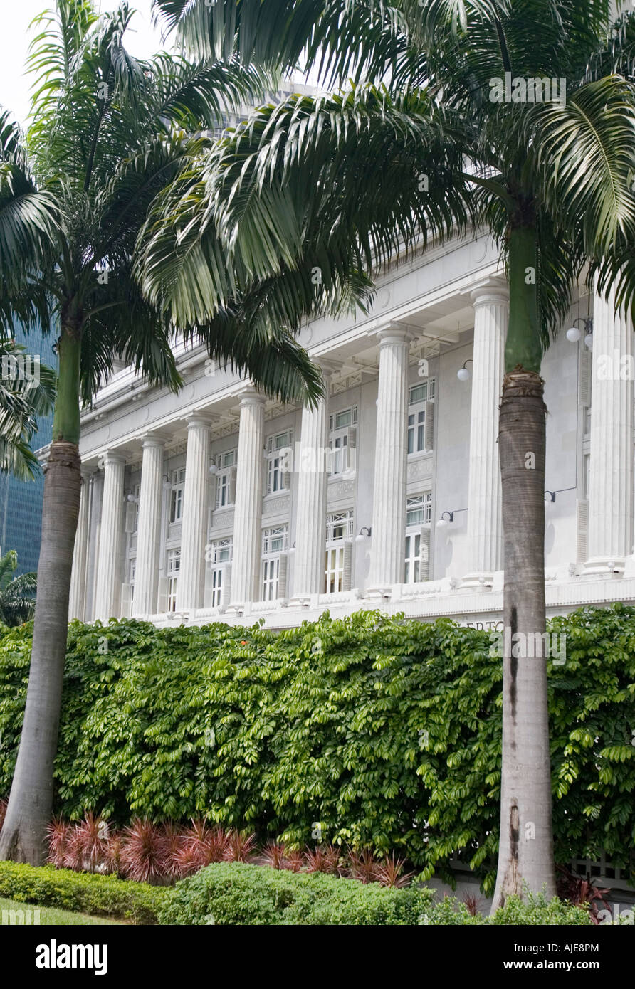 Ehemalige Hauptpost nun The Fullerton Hotel Singapore Stockfoto