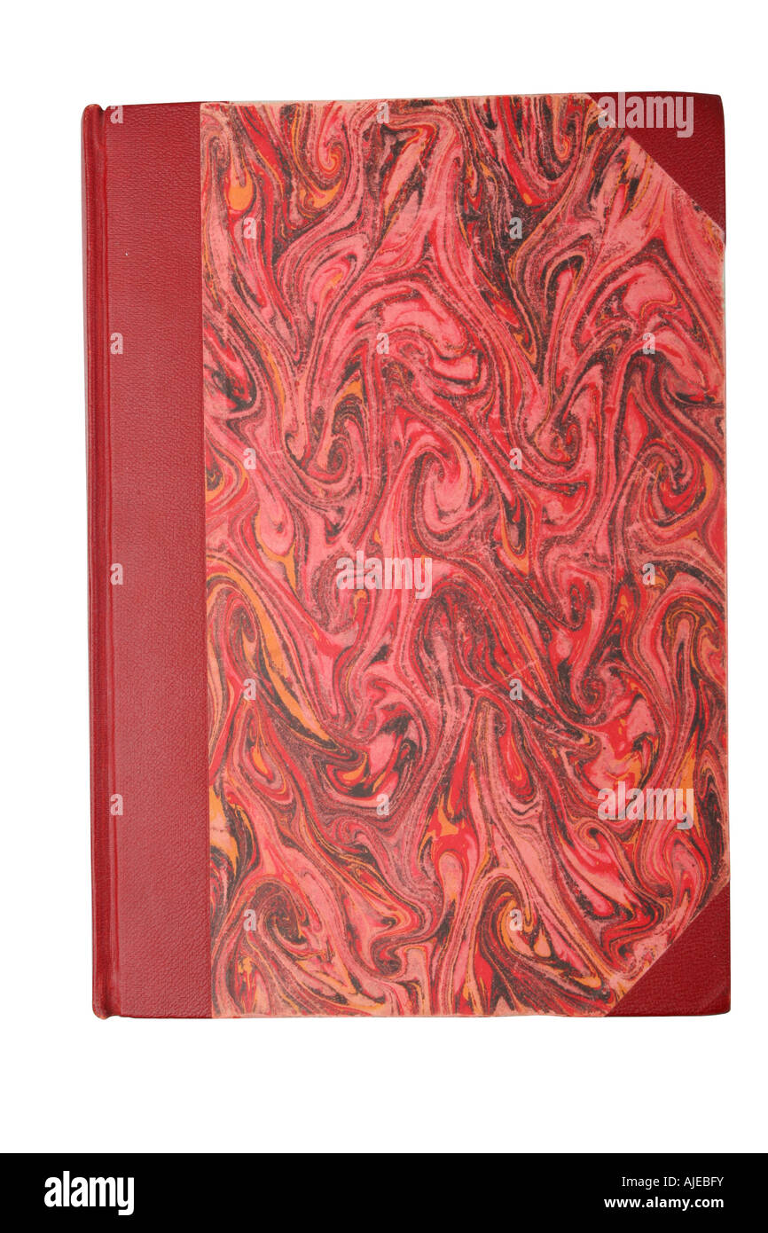 leere Vintage Rotes Buch, isoliert auf weiss mit Beschneidungspfad Stockfoto