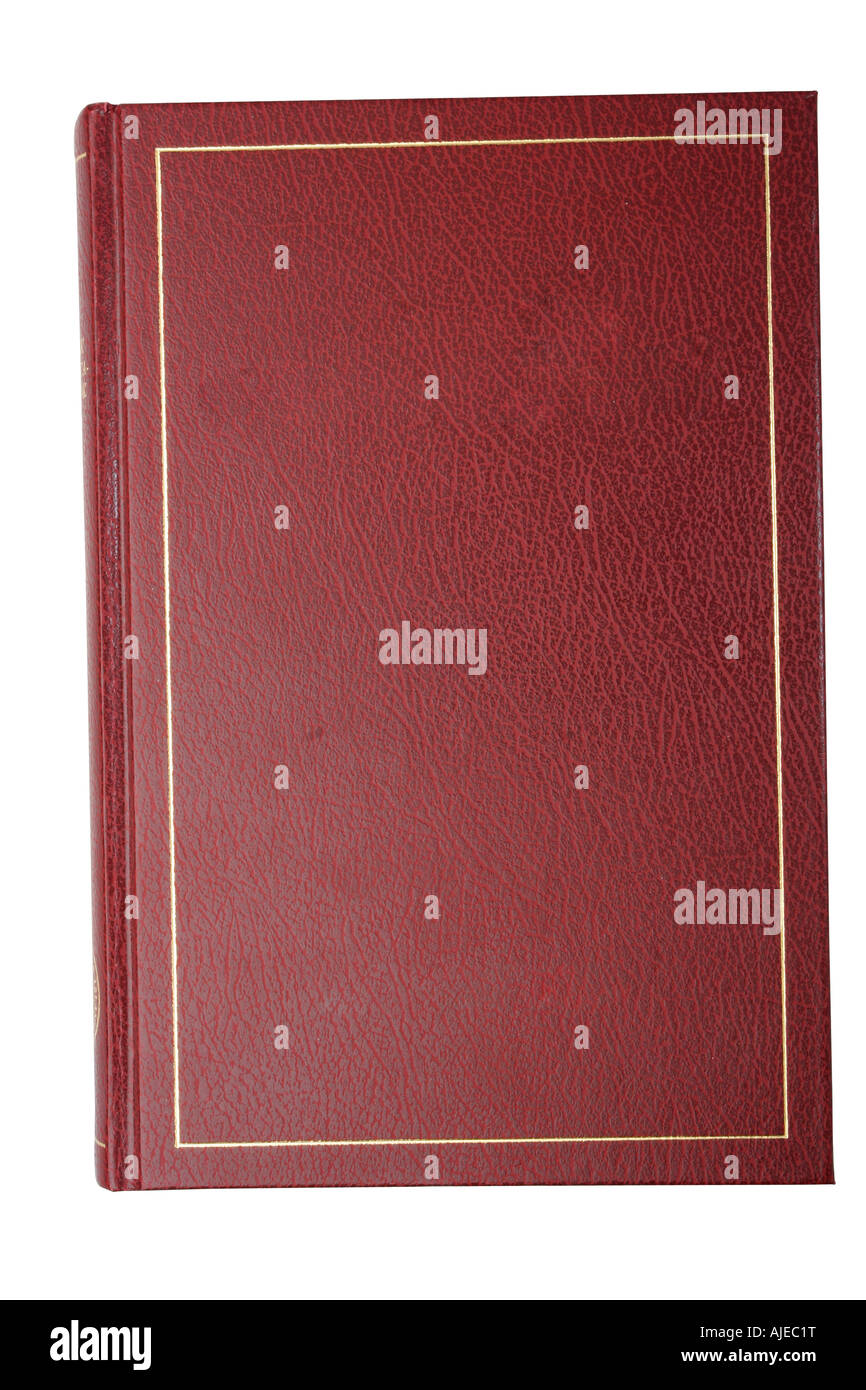leere rote Bucheinband isoliert auf weiss mit Beschneidungspfad Stockfoto