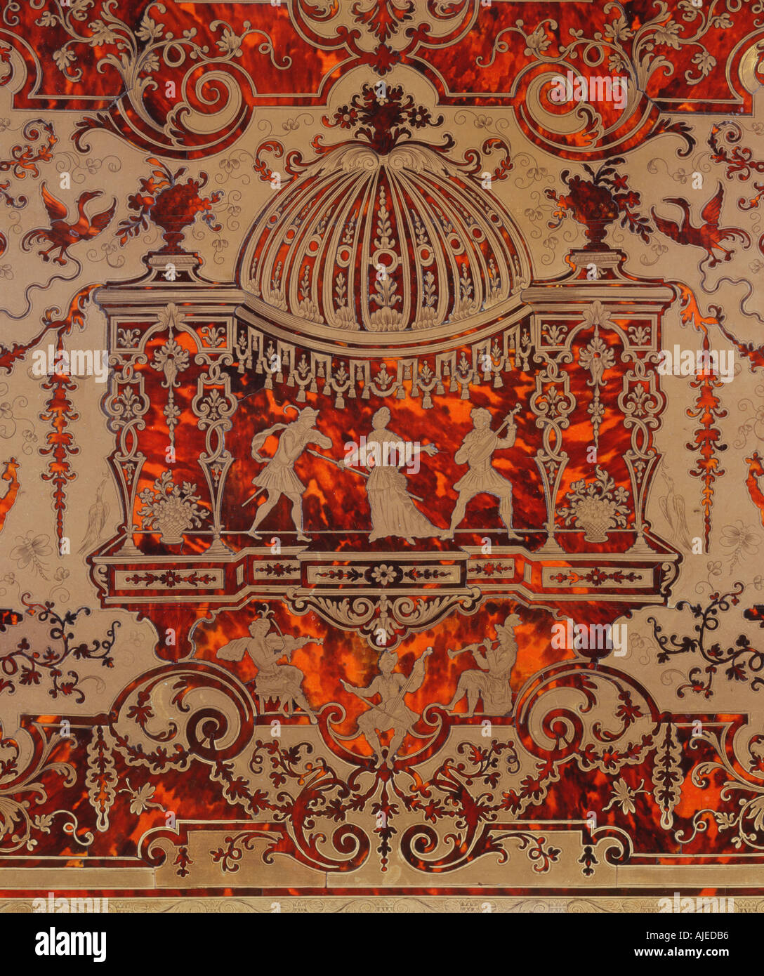 Spitze der Boulle-Büro im Stil Louis XIV datiert 1690 aus dem Kabinett in Felbrigg Hall Norfolk Stockfoto