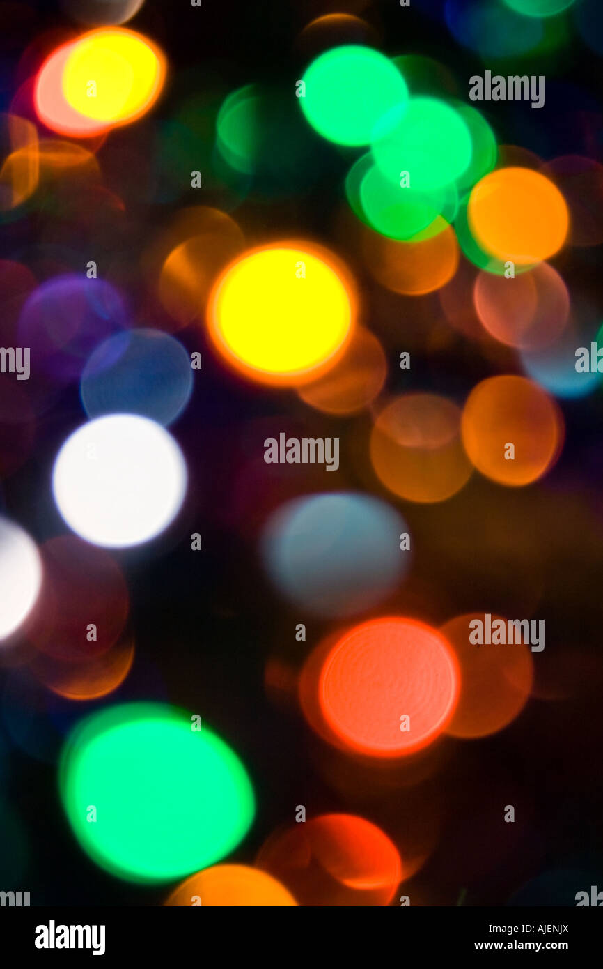 verschwommene festlich und bunte Lichter Hintergrund Stockfoto