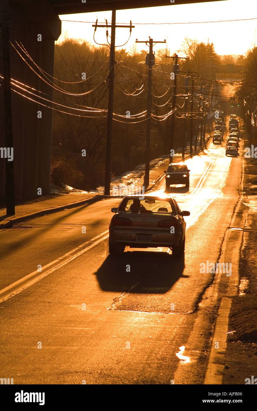 Am Abend Fahrt Stockfoto