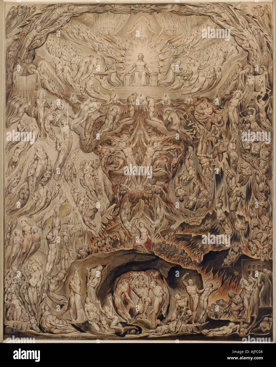 DIE letzten JUDGEMENET 1808 von William Blake 1757 1827 Malerei im Petworth House Stockfoto