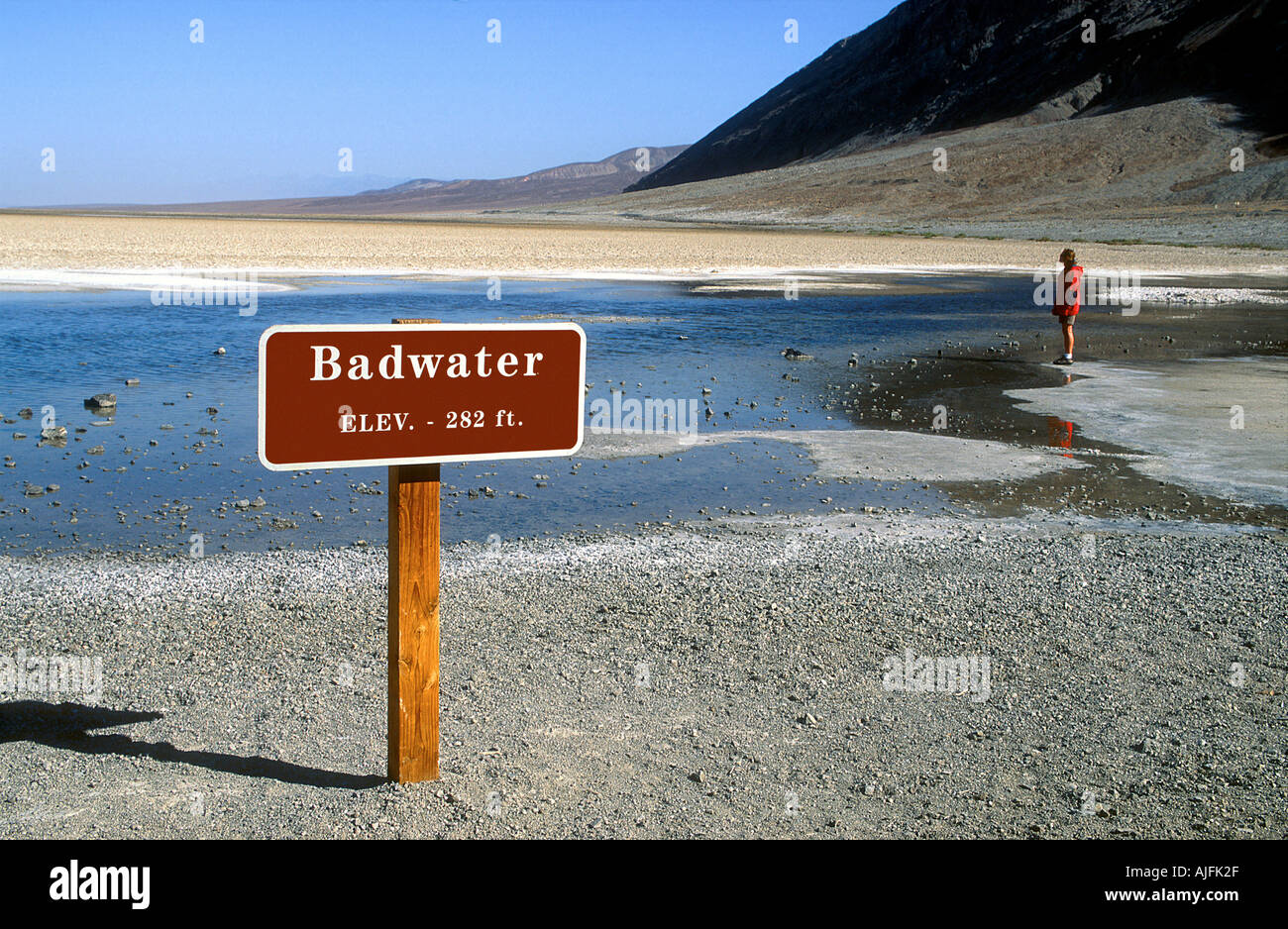Badwater Death Valley CA Kalifornien Tiefpunkt in Nordamerika Stockfoto