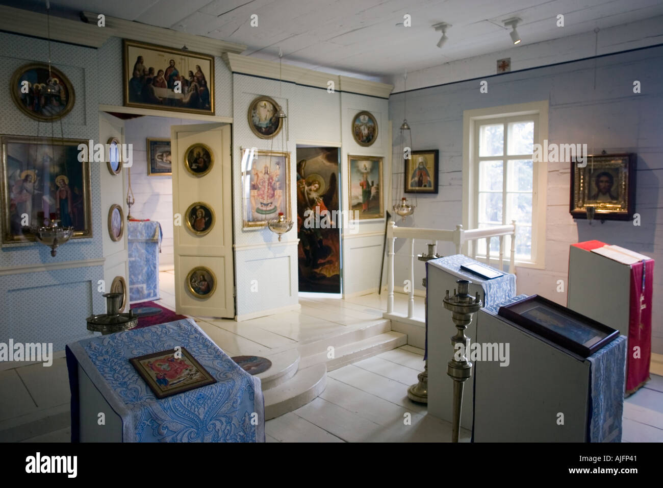 Das russische Bischof-Haus ist das älteste intakte russische Gebäude in Sitka, Alaska. Erbaut im Jahre 1842 durch den russischen A Stockfoto