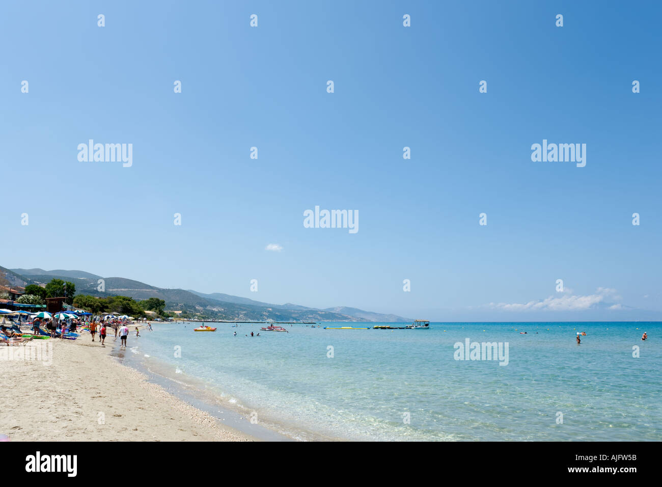 Strand von Alykes, Zakynthos, Ionische Inseln, Griechenland Stockfoto
