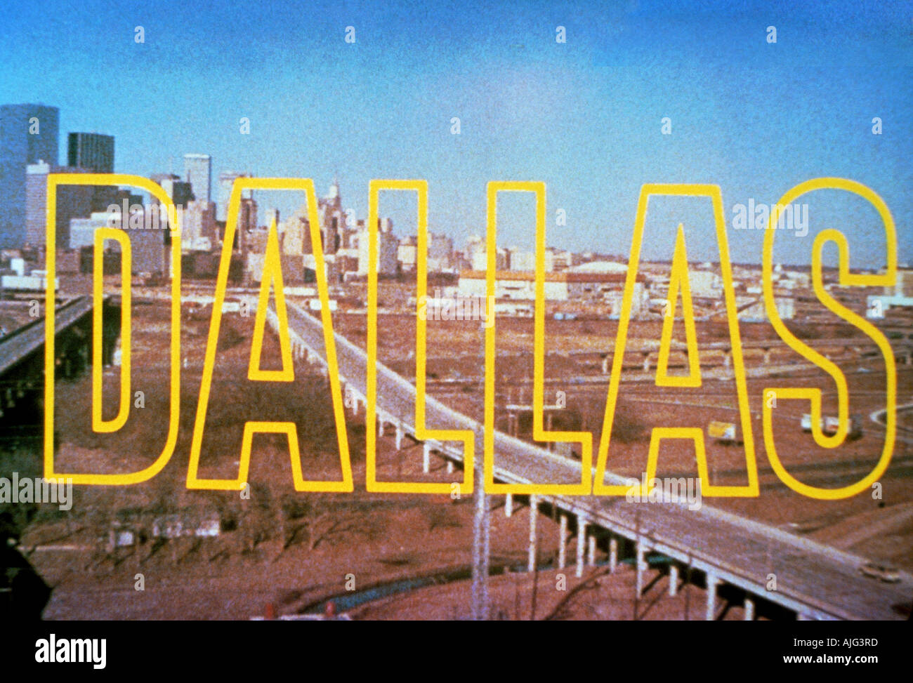 DALLAS-Titel-Logo von der US-Fernsehserie, die von 1978 bis 1982 lief Stockfoto
