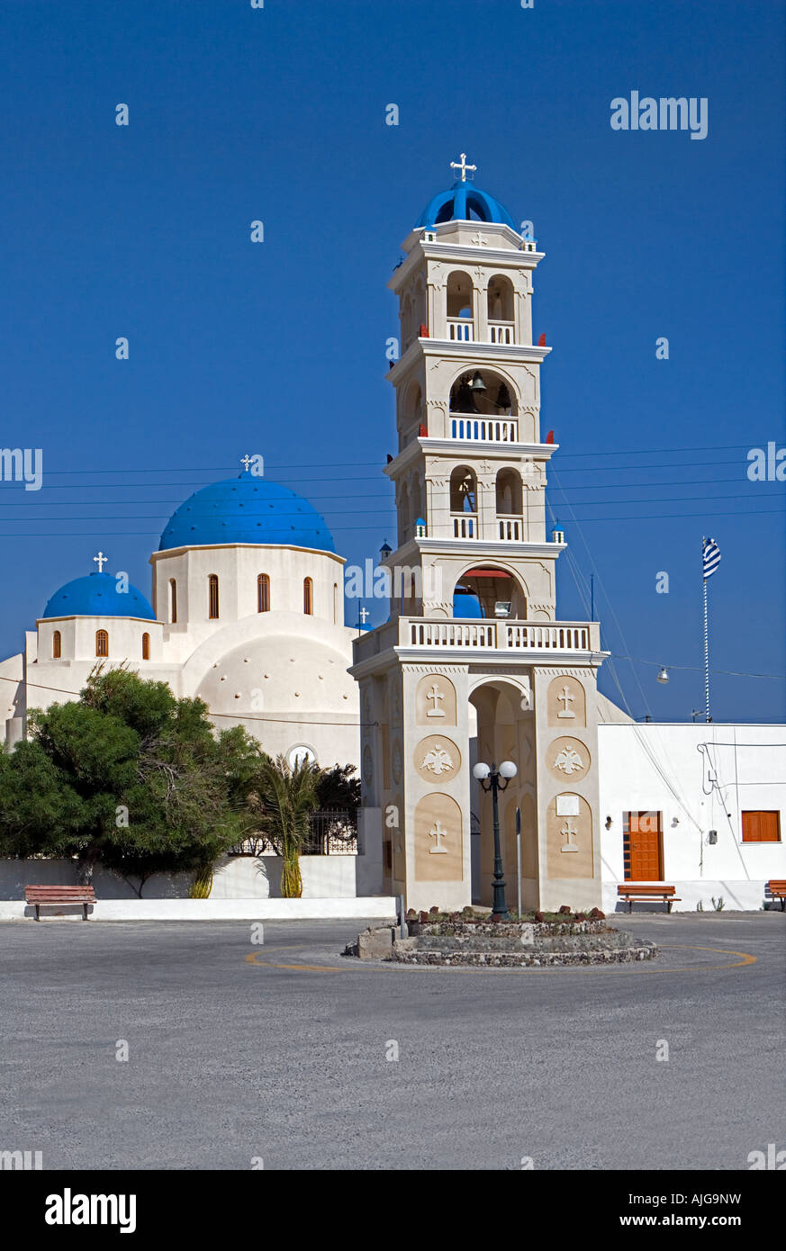 'Timios Stavros' Kirche Perissa Santorini Griechenland Stockfoto