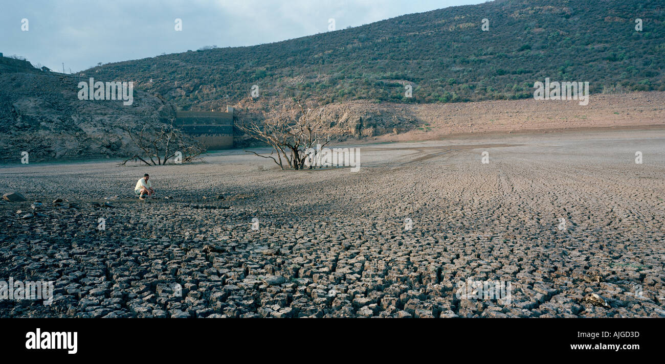 Njelele Damm in Dürre betroffenen Venda in Südafrika ausgetrocknet Stockfoto