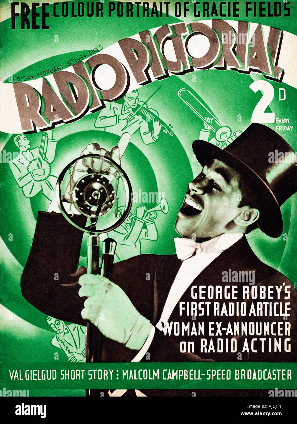 Cab Calloway, bildhafte Radio 1934 Abdeckung des englischen Radio-Fan und Auflistungen Zeitschrift mit der US-jazz-Riese Stockfoto