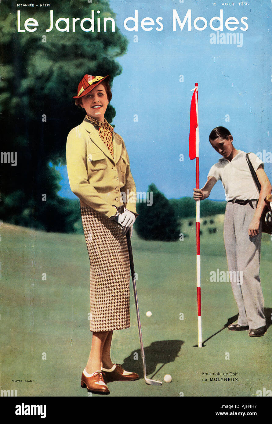 Le Jardin Des Modi Golf französische Mode Magazin aus dem Jahr 1936 Stockfoto