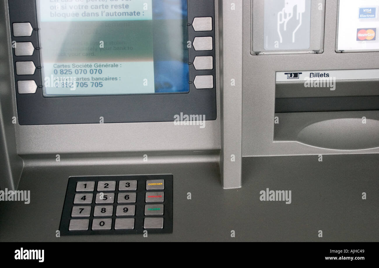 Automatic Teller Machine Frankreich Stockfoto