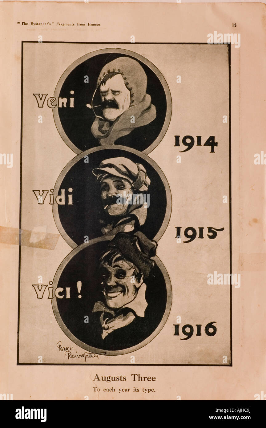 Veni Veidi Vici 1914 1915 1916 ging der Krieg für 2 Jahre Stockfoto
