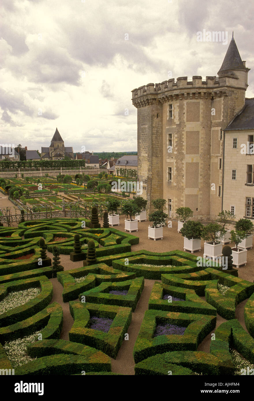 Garten, Garten, Jardin, Château de Villandry, Villandry Chateau, Dorf